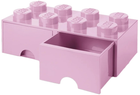 Pudełko LEGO Storage Brick 8 z szufladą i ośmioma wypustkami Różowy (40061738) - obraz 3