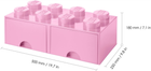 Pudełko LEGO Storage Brick 8 z szufladą i ośmioma wypustkami Różowy (40061738) - obraz 7