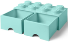 Контейнер LEGO Storage Brick 8 з висувними ящиками для зберігання Aqua Blue (40061742) - зображення 3