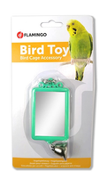 Игрушка для птиц Flamingo Mirror Straight+Bell Зеркало с колокольчиком салатовое 6х8 см 100290