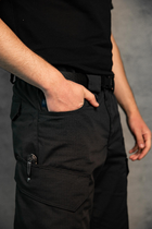 Штани чоловічі карго модель SLAVA чорні розмір 40/32 + подарунок шеврон "ПОЛІЦІЯ" розміром 12*2,5 см - зображення 3