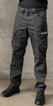 Штани чоловічі карго модель SLAVA чорні розмір 38/34 + подарунок шеврон "ПОЛІЦІЯ" розміром 12*2,5 см - зображення 1