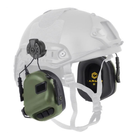 Активні захисні навушники Earmor M31H MARK3 ARC (FG) Olive з кріпленням на шолом - зображення 3