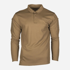Тактическая рубашка мужская MIL-TEC Tactical Long Sleeve Polo Shirt Quick Dry 10962019 3XL [1190] DARK COYOTE (4046872392610) - изображение 1
