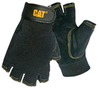 Захисні рукавички CAT без пальців зі свинячої шкіри L чорні (4895171749584) - зображення 2