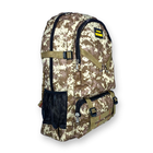 Тактичний рюкзак, 40 л, один відділ, дві фронтальні кишені, розмір: 55*40*17 см, коричневий піксель - изображение 5