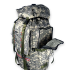 Туристичний, тактичний рюкзак, 90 л, 1 відділ, 2 фронтальні кишені, розмір: 85*40*25 см, сірий піксель - изображение 4
