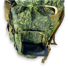 Тактично-туристичний рюкзак, 60 л, з розширенням, один відділ, розмір: 70(80)*35*20 см, дрібний піксель - изображение 4