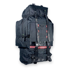 Туристичний, тактичний рюкзак, 90 л, 1 відділ, 2 фронтальні кишені, розмір: 85*40*25 см, чорний - изображение 5