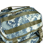 Туристичний, тактичний рюкзак, одно відділення, бокові кишені, система Molle, розмір: 65*35*20 см, піксель - зображення 5