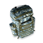 Туристичний, тактичний рюкзак, одне відділення, бокові кишені, система Molle, розмір: 65*35*20 см, піксель - изображение 6