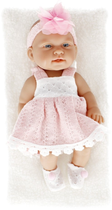Пупс Pure Baby в рожевій сукні з пов'язкою 25 см (5904335886795) - зображення 4