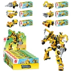 Конструктор Qman 1417 6в1 строительная техника – робот, набор 6 шт.