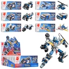 Конструктор Qman 41104 6в1 Полицейский транспорт - Робот, 450 дет, набор 6 шт