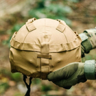 Маскировочный кавер чехол на каске PASGT и MICH для баллистического шлема раскраски Койот - изображение 1