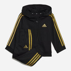 Дитячий спортивний костюм (толстовка + штани) для хлопчика Adidas I 3S Shiny TS HR5874 74 см Чорний/Золотистий (4066748145942) - зображення 1