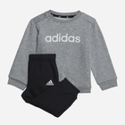 Komplet sportowy (bluza + spodnie) chłopięcy Adidas I Lin Fl Jog HR5882 98 Szary/Czarny (4066748142163) - obraz 5