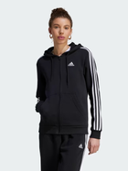 Bluza damska rozpinana z kapturem Adidas W 3S FL FZ HD HZ5743 M-Short Czarna (4066761140573)