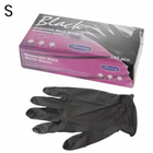 Защитные перчатки нитрил/виниловые чёрные, 100 шт. S - изображение 1