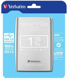 Жорсткий диск Verbatim Store n Go 1ТБ 2.5" USB 3.0 Срібний (0023942530718) - зображення 4