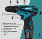 Акумуляторний шуруповерт 12V з набором Generic DF330DWE, набір біт та запасний акумулятор