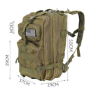 Тактический военный рюкзак для выживания TRIZAND (Польша) 38 л Зеленый - изображение 7
