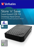 Жорсткий диск Verbatim Store n Save 6ТБ 3.5" USB 3.0 Чорний (0023942476863) - зображення 4