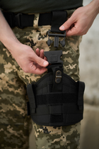 Кобура на ногу військова на ремінцях з регуляцією із фіксатором для пістолета Чорний (Intr-1372514016-5) - зображення 4