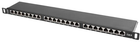 Patch panel Lanberg 24 port 0.5U kat.6 ekranowany Black (PPS6-0024-B) - obraz 1