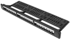 Patch panel pusty Lanberg 24 port 1U 19" z organizerem do modułów keystone Black (PPKS-1124-B) - obraz 1