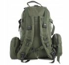 Рюкзак тактический на 50л с подсумками цвет олива - изображение 3