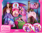 Ігровий набір Gina Лялька + Єдиноріжок Рожевий з аксесуарами 29 см (5904335888942) - зображення 1
