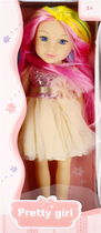Lalka Pretty Girl z żółto-różowymi włosami 45 cm (5904335847499) - obraz 1