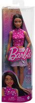 Lalka Barbie Fashionistas Doll #215 With Black Straight Hair & Iridescent Skirt, 65th Anniversar (HRH13) - obraz 5