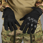 Перчатки TACT с защитными накладками и антискользящими вставками на ладонях черные размер L - изображение 1