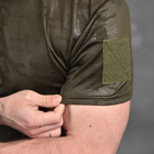Потоотводящая мужская футболка Coolmax с липучкой для шеврона мультикам олива размер M - изображение 5