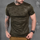 Потовідвідна чоловіча футболка Coolmax з липучкою для шеврону мультикам олива розмір 2XL - зображення 1