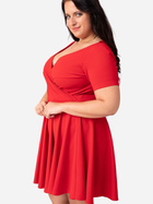 Sukienka trapezowa damska Plus Size Karko U337 50-52 Czerwona (5903676038108) - obraz 3