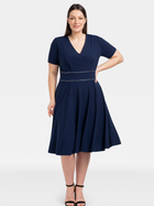 Sukienka trapezowa damska Plus Size Karko SC220 50 Granatowa (5903676216568) - obraz 1