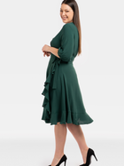 Плаття на запах міді жіноче Karko SA852 46-48 Темно-зелене (5903676036388) - зображення 3