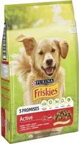 Сухой корм для взрослых активных собак Purina Friskies с говядиной