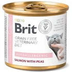 Влажный корм для кошек Brit VD Hypoallergenic при аллергии с лососсем и горохом 200 г