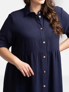 Сукня-сорочка міді літня жіноча Karko SB528 46/48 Темно-синя (5903676114048) - зображення 8
