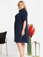 Сукня-сорочка міді літня жіноча Karko SB528 54/56 Темно-синя (5903676114062) - зображення 6