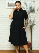 Сукня-сорочка міді літня жіноча Karko SB636 54/56 Чорна (5903676126140) - зображення 4