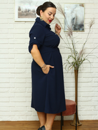 Сукня-сорочка міді літня жіноча Karko SB637 46/48 Темно-синя (5903676126171) - зображення 6
