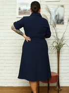 Сукня-сорочка міді літня жіноча Karko SB637 54/56 Темно-синя (5903676126195) - зображення 5