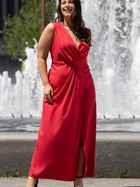 Плаття на запах довге літнє жіноче Karko SB920 46 Червоне (5903676180562) - зображення 6