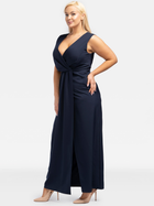 Плаття на запах довге літнє жіноче Karko SC108 38 Темно-синє (5903676192527) - зображення 3