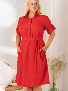 Плаття-сорочка міді літнє жіноче Karko SC113 38-40 Червоне (5903676192954) - зображення 6